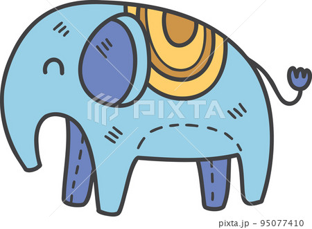 Hand Drawn baby elephant doll illustration 95077410