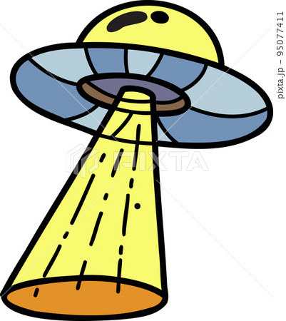 Hand Drawn cute ufo illustration 95077411
