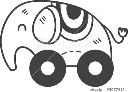 Hand Drawn baby elephant doll illustration 95077412