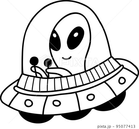 Hand Drawn cute ufo illustration 95077413