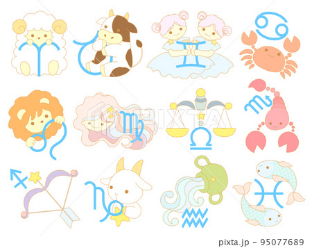 12星座アイコン　イラストセット 95077689