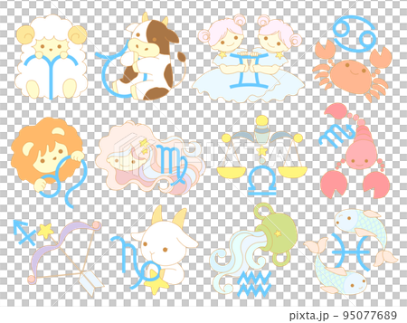 12星座アイコン　イラストセット 95077689