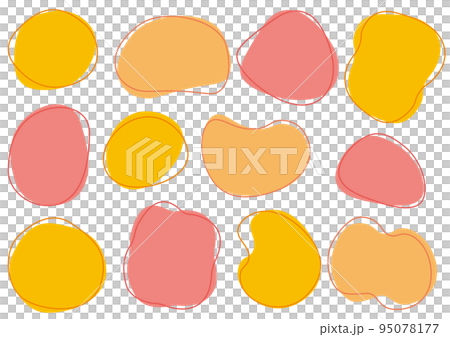 Abstract shape curve shape transformation material set orange 95078177
