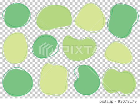 Abstract shape curve shape transformation material set yellow green green 95078179