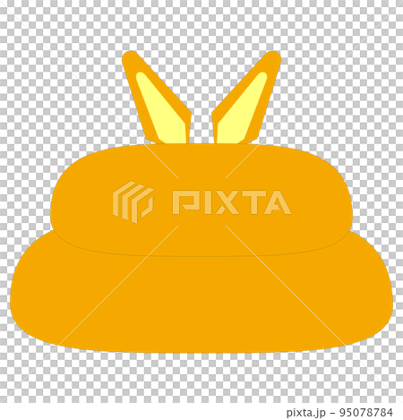 Double mochi with rabbit ears with orange main line Double mochi with rabbit ears with orange main line 95078784