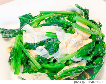 中国料理・莧菜腐竹（ゆばとホウレンソウの中華炒め） 95079023