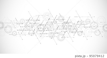 Abstract technology background with arrows and lines. Concepts and ideas for hi-tech digital technology and engineering design. Vector illustration Abstract technology background with arrows and lines. Concepts and ideas for hi-tech digital technology and engineering design. Vector illustration 95079412