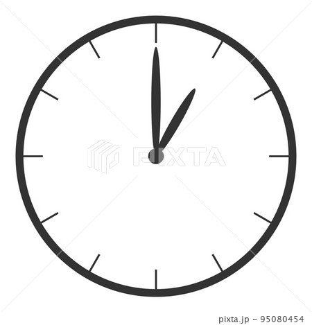文字なしの時計1時00分（正面）-0のイラスト素材 [95080454] - PIXTA