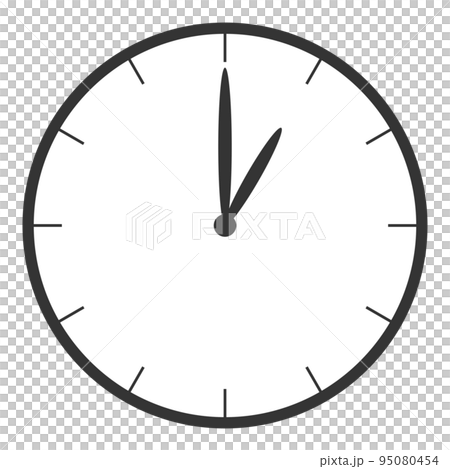 文字なしの時計1時00分（正面）-0のイラスト素材 [95080454] - PIXTA