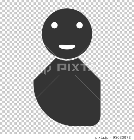 黑色人形輪廓（模糊，面部表情 1） 95080978