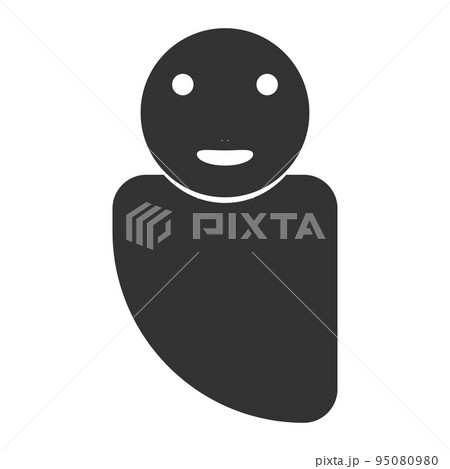 黒色の人型シルエット（ぼんやり・表情1） 95080980