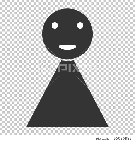 黑色人形輪廓（模糊，面部表情 1） 95080985