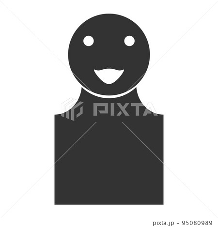 黒色の人型シルエット(笑顔・表情2) 黒色の人型シルエット(笑顔・表情2) 95080989