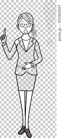 ポイントを示すビジネスウーマンのイラスト 95080997