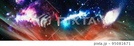 High quality space background. explosion supernova. Bright Star Nebula. Distant galaxy. Abstract image. Elements of this image furnished by NASA. 95081671