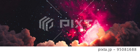 High quality space background. explosion supernova. Bright Star Nebula. Distant galaxy. Abstract image. Elements of this image furnished by NASA. 95081688