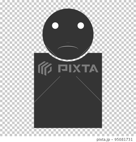 Black human silhouette (dissatisfied, facial expression 4) 95081731