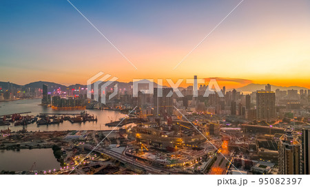 a twilight at kowloon , hong kong 3 May 2022 95082397