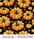 illustrated autumn harvest pumpkin background 95082996