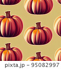 illustrated autumn harvest pumpkin background 95082997