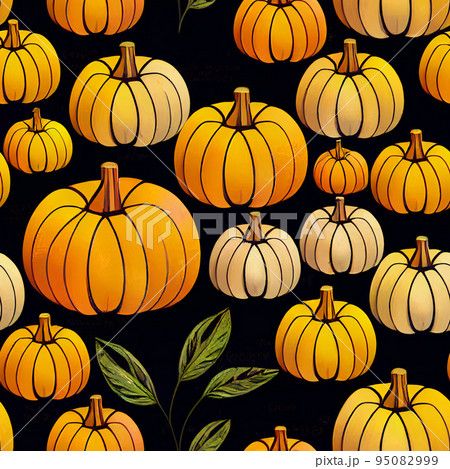 illustrated autumn harvest pumpkin background 95082999