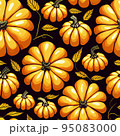 illustrated autumn harvest pumpkin background 95083000