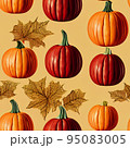 illustrated autumn harvest pumpkin background 95083005