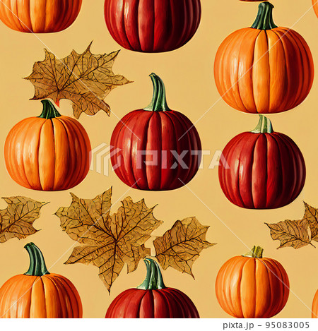 illustrated autumn harvest pumpkin background 95083005
