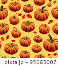 illustrated autumn harvest pumpkin background 95083007