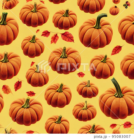 illustrated autumn harvest pumpkin background 95083007