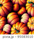 illustrated autumn harvest pumpkin background 95083010
