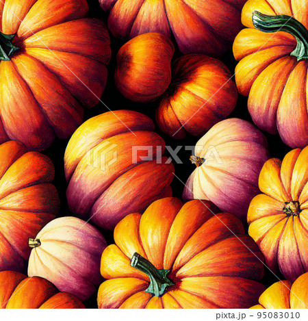 illustrated autumn harvest pumpkin background 95083010
