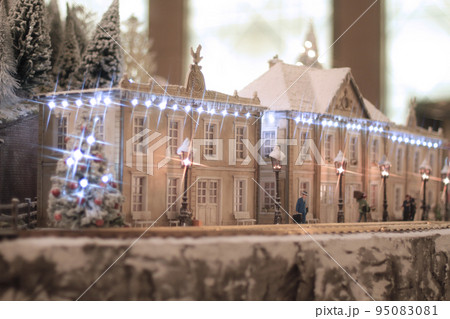 a Holiday model train scene at the mall 95083081