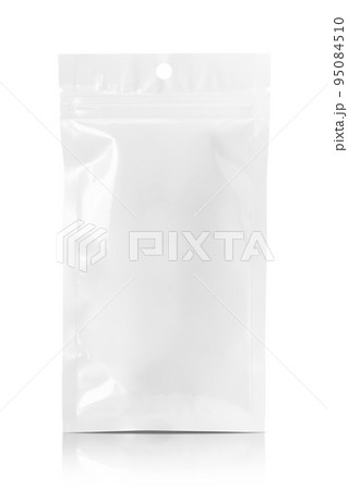Blank packaging white plastic OPP zipper pouch for product design mockup 95084510