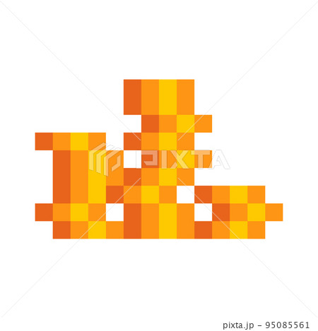 Pixel art golden coin retro video game. Vector illustration. 95085561