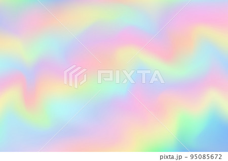Rainbow mesh gradient background. Color blurred waves. Abstract holographic texture. Unicorn pastel wallpaper. Vector illustration. 95085672