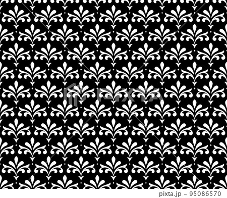 Flower geometric pattern. Seamless vector background. White and black ornament 95086570