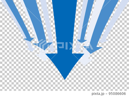 矢印　背景　下がる　下降　カーブ　青 95086606