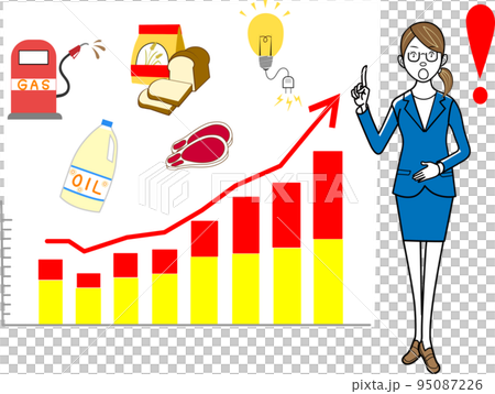 物価高騰に驚くビジネスウーマン 95087226