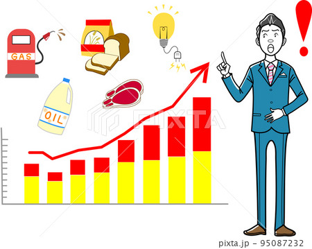 物価高騰に驚くビジネスマン 95087232