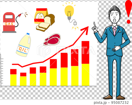 物価高騰に驚くビジネスマン 95087232