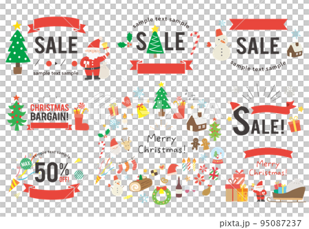 Christmas illustration frame set (with letters) that can be used for banners, etc. 95087237