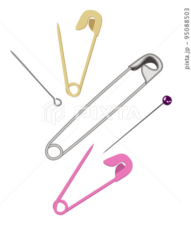 Vector collection of various pins on white background. Vector collection of various pins on white background. 95088503