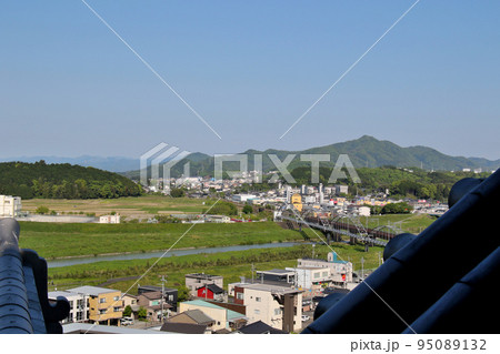 福知山城　天守閣から土師川橋梁を望む 95089132