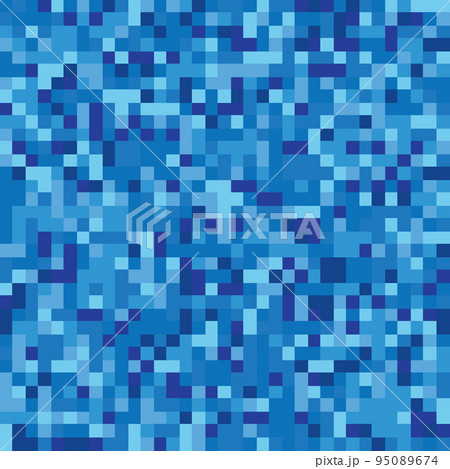 Blue Tones Pixel Mosaic Pattern 95089674