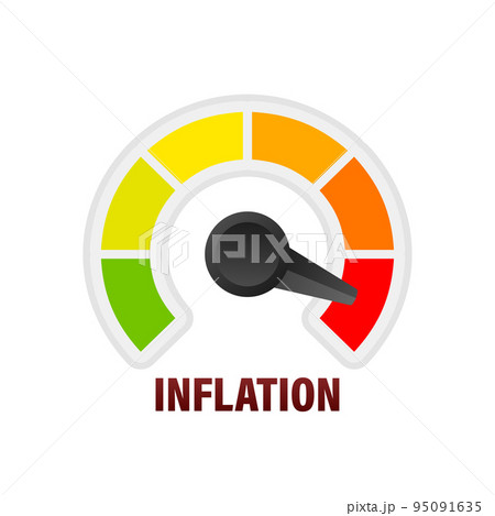 inflationary financial crisis. Inflation estimator or gauge. Vector stock illustration. 95091635