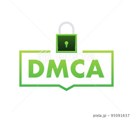 DMCA - Digital Millennium Copyright Act. Copywriter and freelancer. Intellectual property. Vector stock illustration. 95091637