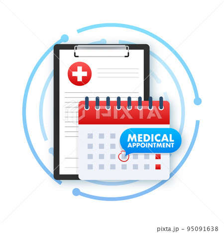 Doctor Appointment vector icon. Style is bicolor flat symbol, soft blue colors, rounded angles, white background. 95091638
