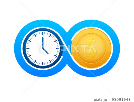 Time is money icon. Money saving. Business and management. Vector stock illustration. 95091643