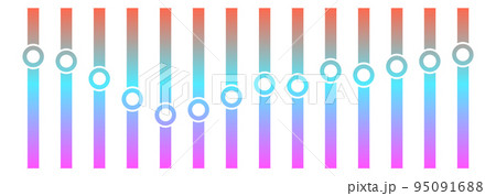 Color sound wave. Neon shiny audio frequencies....のイラスト素材 [95091688 ...
